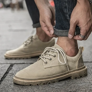 

Boots Men Casual Shoes Solid Breathable Pu Leather Men Boots Spring Autumn Outdoor Sneakers Men High Quality Men Shoes