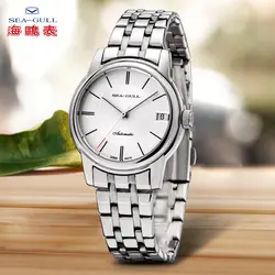 Seagull мужские часы бизнес стальной ремень автоматические механические часы водонепроницаемые с кожаной пряжкой сапфировые мужские часы