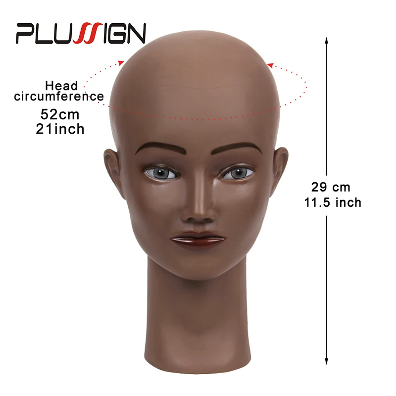 Wig Hat Display Black White 2 Colors Available Female Pvc Mannequin Head Practice Traning Manikin Bald Head With Clamp T-Pins