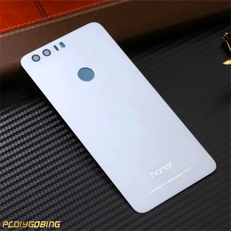 White PDGB закаленное стекло крышка батареи для huawei Honor 8 чехол для телефона Honor 8 задняя крышка корпуса батареи запасные части - Цвет: White