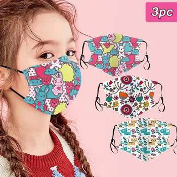 

3PC Kids Children Outdoor Cotton Mouth Masks Protection Face Masks Reusable face mask for kids mascara halloween