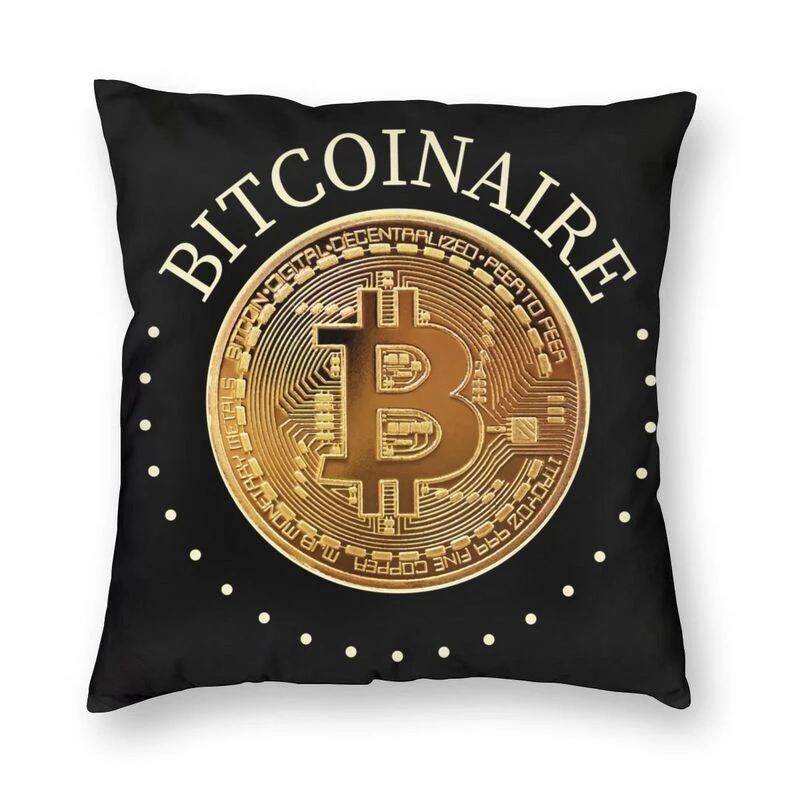 Golden Bitcoin Cryptocurrency Cushion Cover Sofa Home Decorative Blockchain  Digital Currency Square Pillow Case 45x45cm|Cushion Cover| - AliExpress