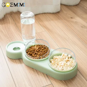 

Pet Bowls Dog Food Water Feeder Double bowl Pet Drinking Feeder Cat Puppy With Raised Feeding cute dog bowl