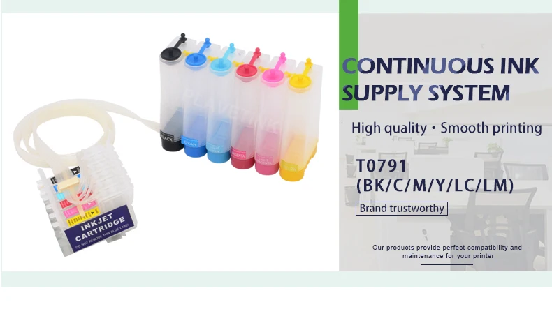 Plavetink совместимая T0791 Непрерывная система подачи чернил ciss для Epson Stylus Photo 1400 1500W P50 Artisan 1430 PX650 принтер