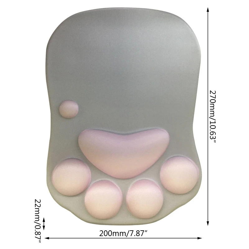 

3D Mouse Pad Anime Silicone Cat Paw Mouse Pad Wrist Rest Support Memory Foam Mat