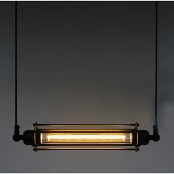 

Vintage American RH Loft Edsion E27 Bulb Pendant Light Steampunk Industrial Metal Pendant Tube Lamp Coffee Bar Restaurant Lights