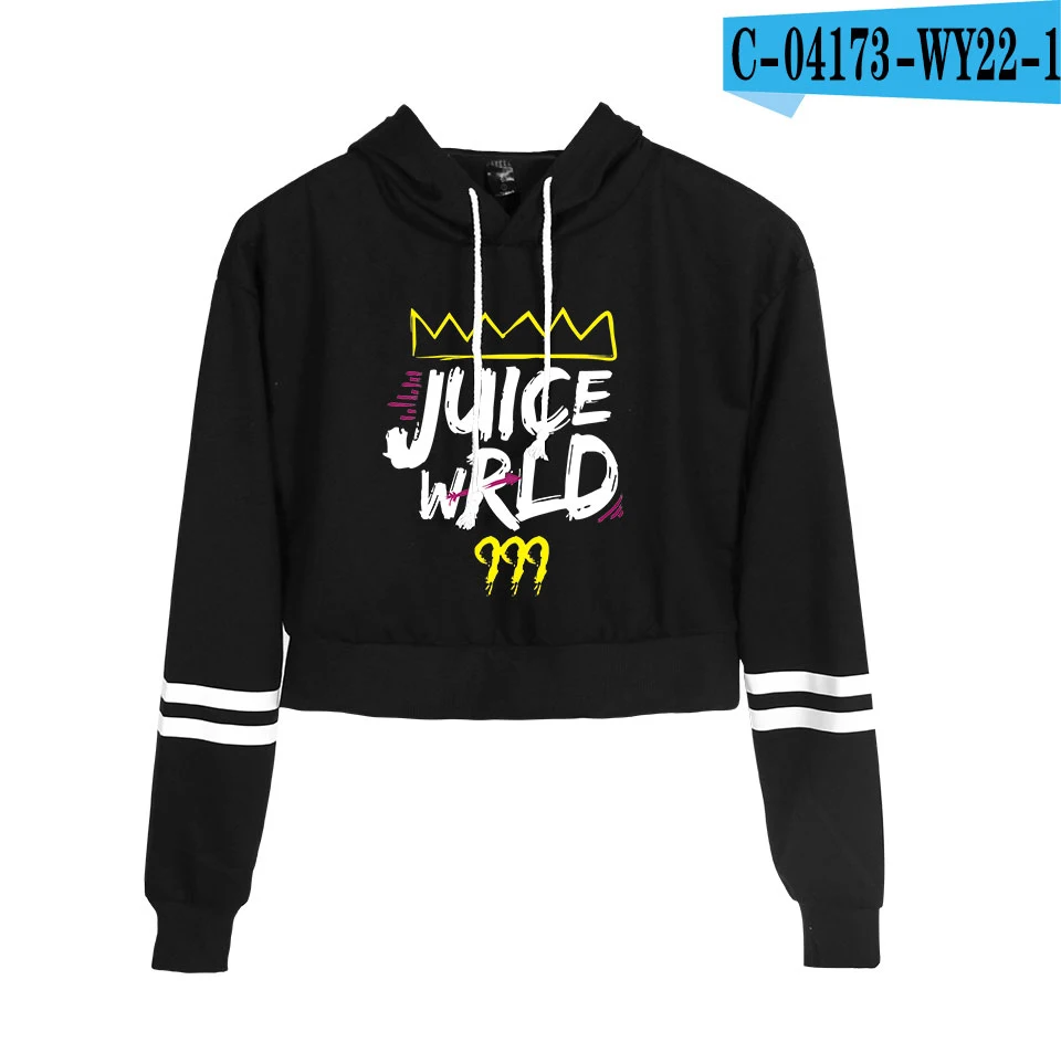 R.I.P. Respect Rapper Juce Wrld толстовка женская с высокой талией Juice Wrld толстовки Женская Сексуальная Толстовка весна лето - Цвет: black