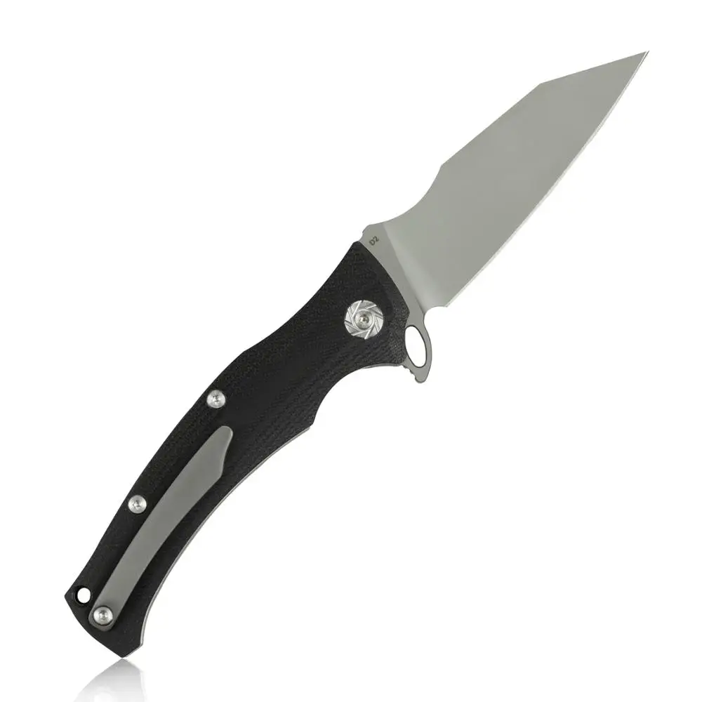 KUBEY KU214 8," складной нож с карманным зажимом, 3,6" D2 стальное лезвие и G10 ручка, Керамический шарикоподшипник шайба