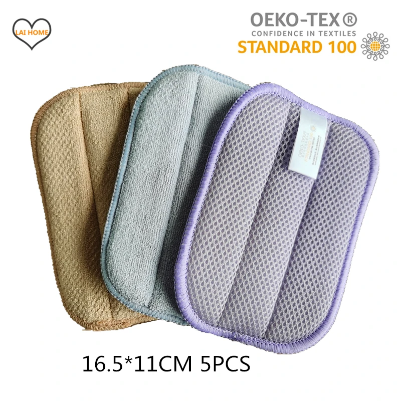 5 шт./упаковка сверхпрочные губки из микрофибры|Чистящие щетки| |