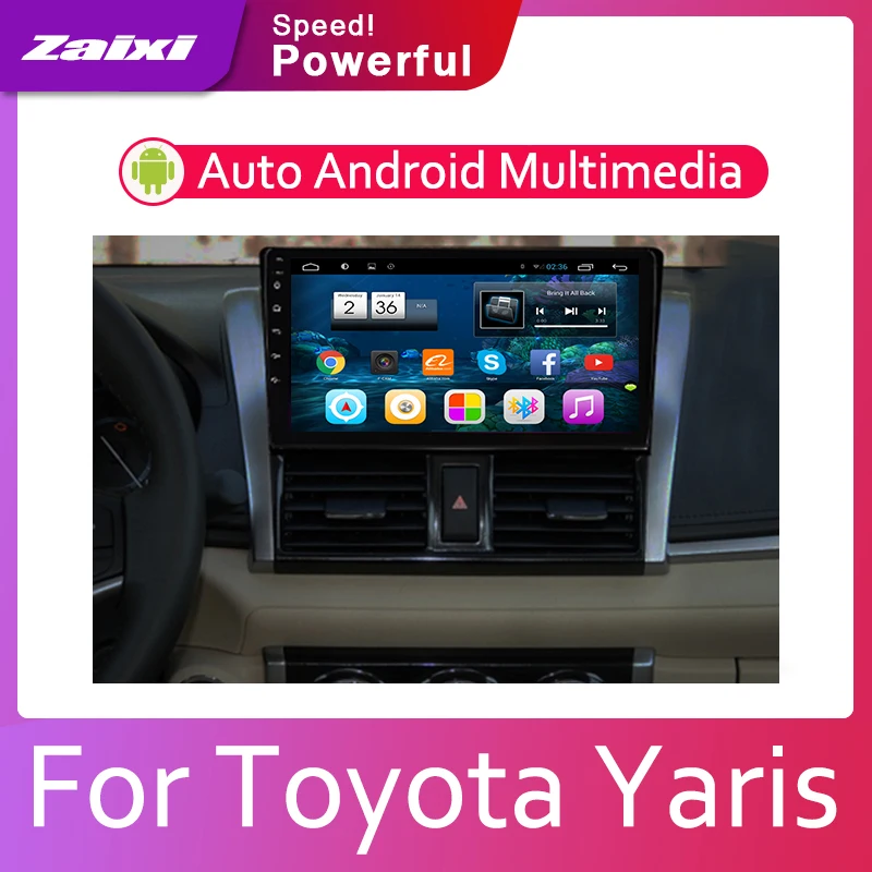 Best ZaiXi Android 2 Din Car radio Multimedia Video Player auto Stereo GPS MAP For Toyota Yaris 2014~2016 Media Navi Navigation 4