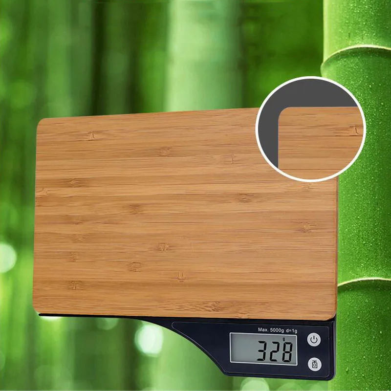 Bamboo Bathroom Scale with Backlight