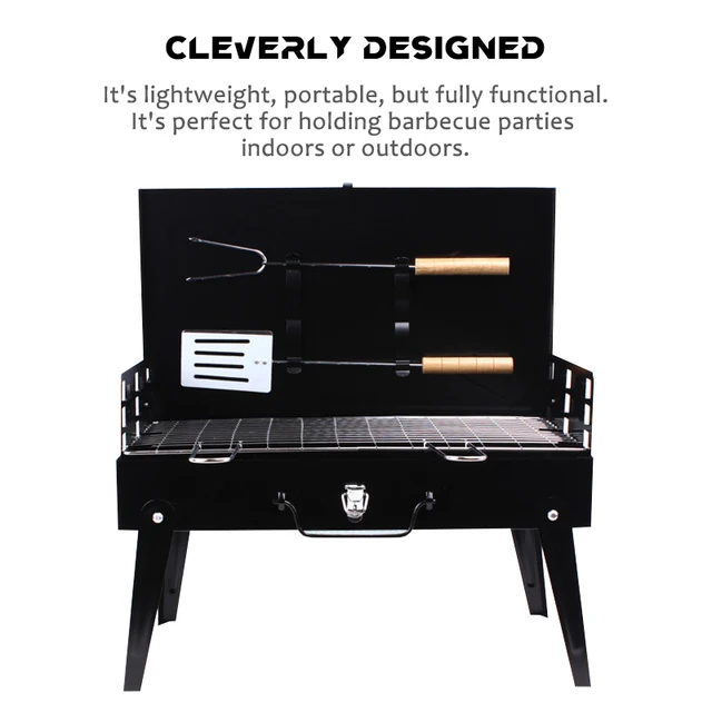 K-Star Hordozható Bbq Grill Összecsukható Faszén Kültéri Rozsdamentes Acél Kemping Főzési Piknik Barbecue Szerszámok - Image 3