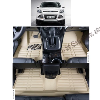 

lsrtw2017 leather car floor mats for ford kuga escape accessories 2012 2013 2014 2015 2016 2017 2018 2019 auto matten carpet rug