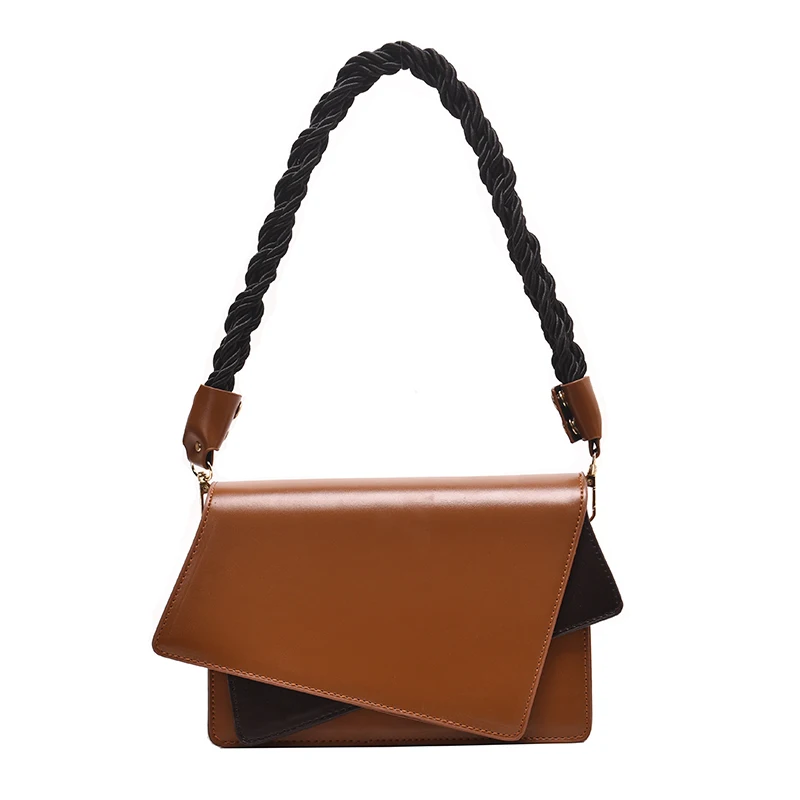

Designer Bags for Women 2019 Luxury Leather Shoulder Crossbody Bags Small Contrast Color Chain Ladies Hand Bag Bolso Mujer Brown