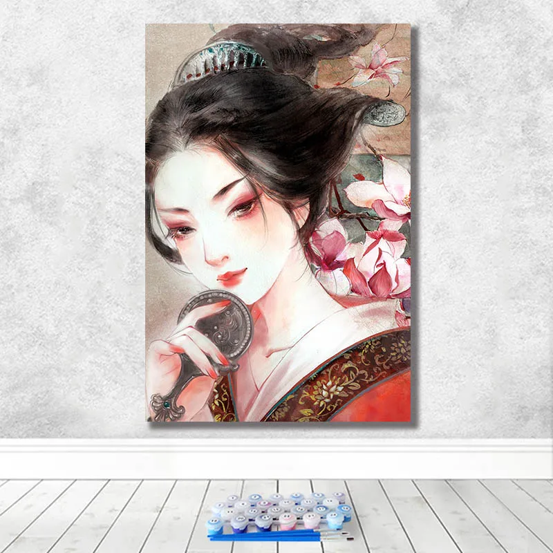Diy Рисование по номерам картина Рисование versus инструментарий Рисование леди рисунок искусство гостиной декоративные Висячие картины - Цвет: 10835