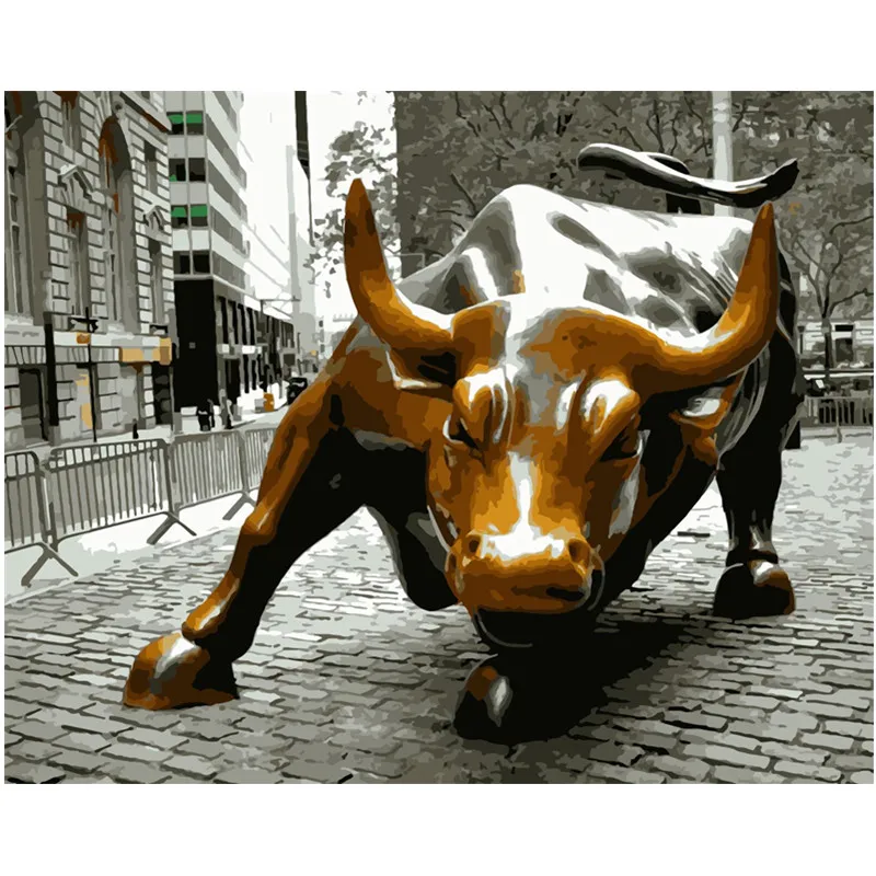 Картина по номерам сделай сам Прямая поставка большой размер уличная статуя