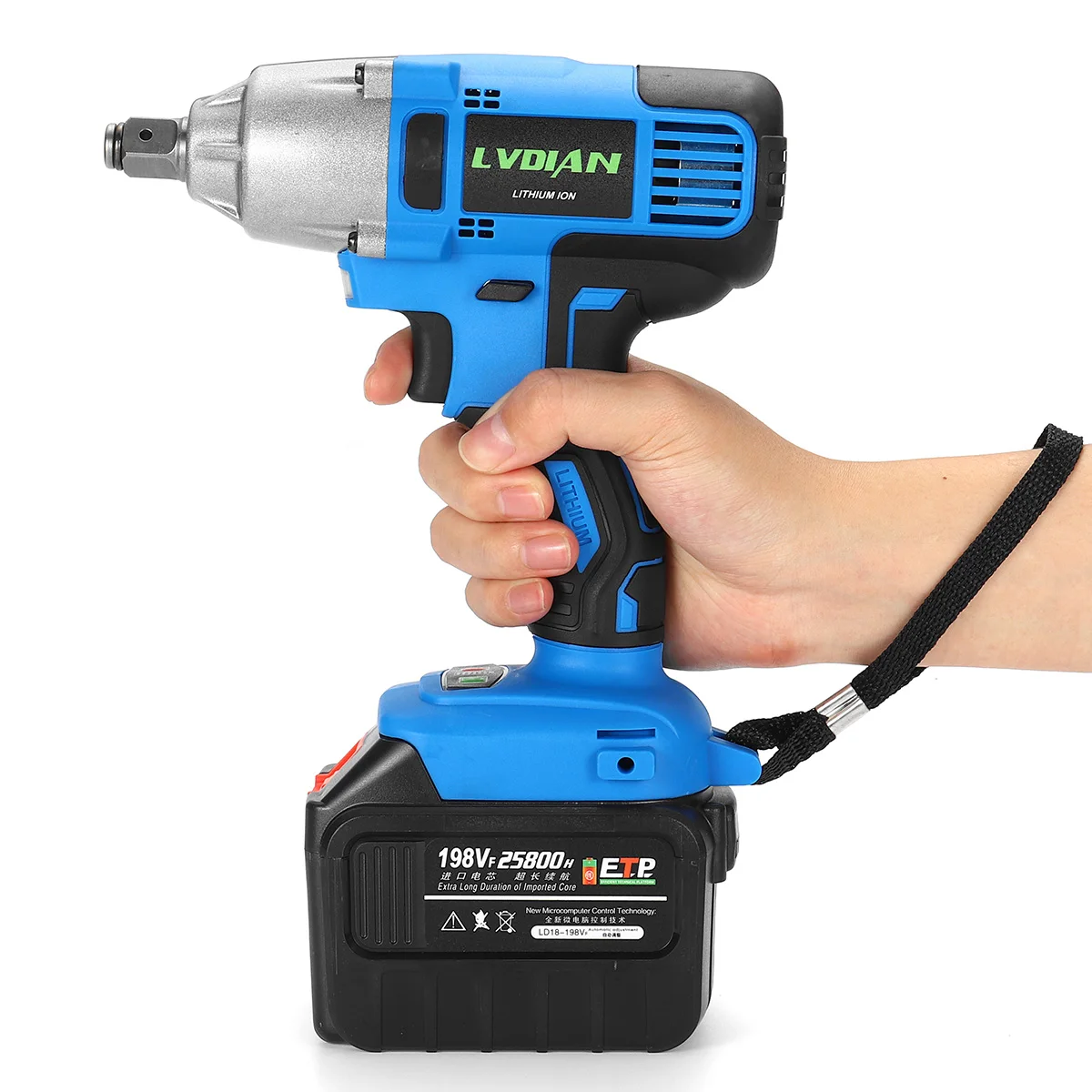 

Cordless Impact Wrench 198VF Rechargeable 1/2'' Electric Impact Brushless Wrench Kit Hand Drill 25800mAh Li-battery Power Tools