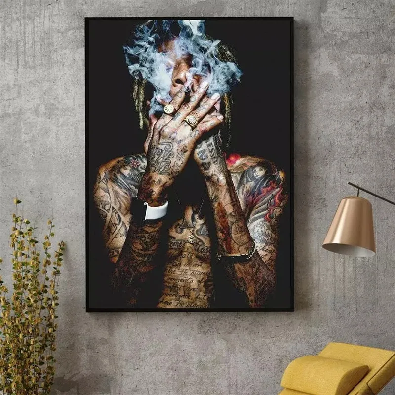 Картины на холсте в стиле хип хоп Музыка Wiz Khalifa Rap постеры и принты уникальные настенные картины для гостиной
