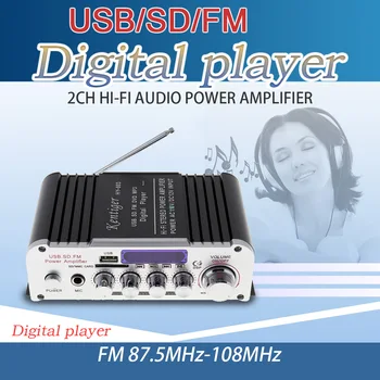 

2CH HI-FI Bluetooth Car Audio Power Amplifier FM Radio Player Support SD USB DVD MP3 Input for Car Motorcycle Home Audio