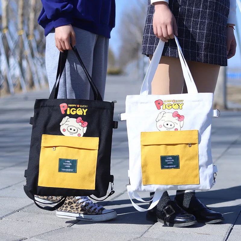 

Japanese Printing Multi-purpose Canvas Bag 2019 New Canvas Bag Female Hand-held Xiao Qingxin Literature and Art Student Slant