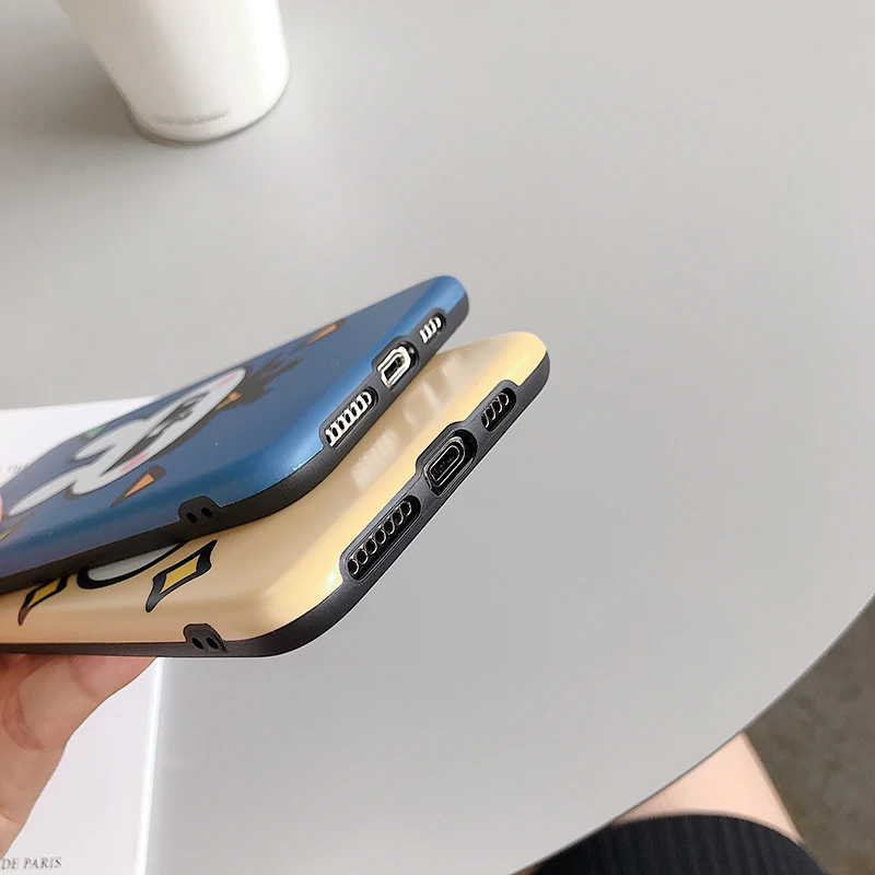 INS стильные милые чехлы с мультяшным кроликом для iphone 11Pro XS Max X XR матовый IMD мягкий чехол для iphone 6 6S 7 8 Plus 11 задняя крышка fundas