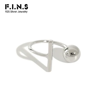 

F.I.N.S Korean Fashion Silver 925 Ball Stick Open Adjustable Finger Ring 925 Sterling Silver Woman Ring Custume Jewelry Rings