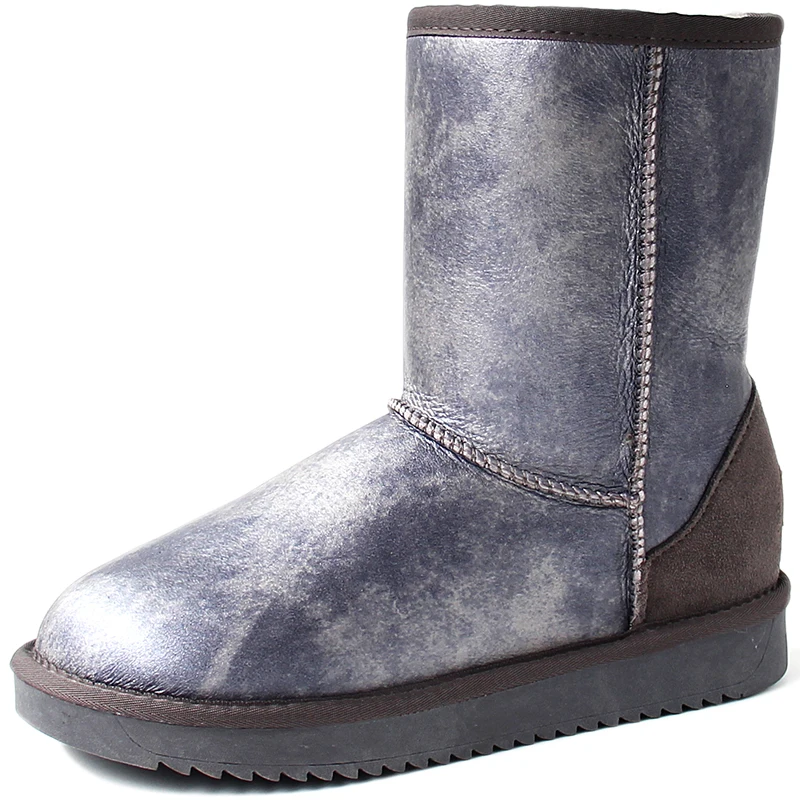 G&Zaco Luxury Australia Sheepskin Snow Boots Women Winter Natural Wool Sheep Boots Calf Warm Non-slip Female Flat Boots