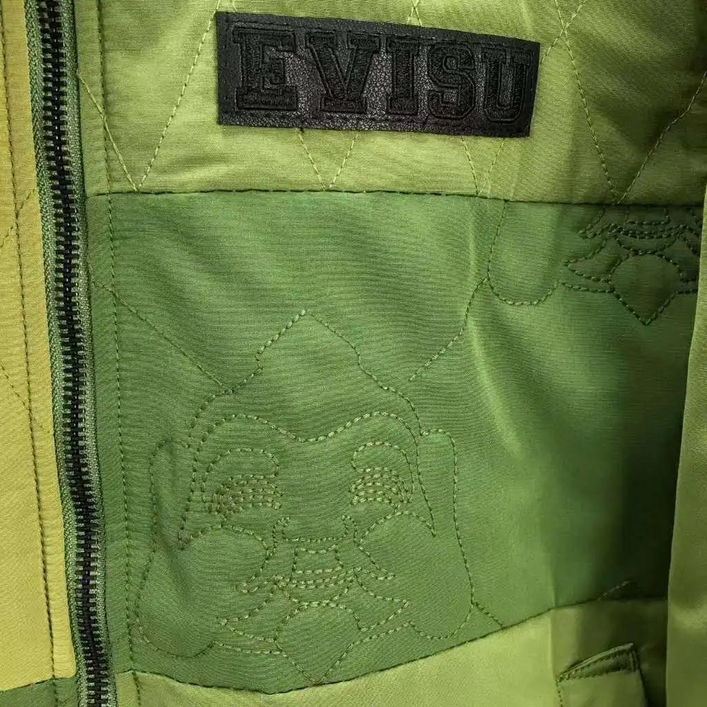 Подлинный Evisu осенне-зимний мужской зеленый пиджак, куртка, высокое качество, модный теплый дышащий Мужской Хлопковый тренч