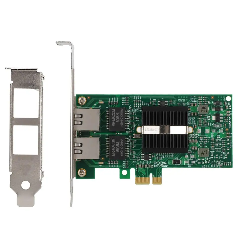 Для Intel 82575EB 10/100/1000 Мбит/с PCI-E Gigabit Ethernet sim-карта, двойной Порты и разъёмы Встроенный высоко Скорость сетевая карта для настольного компьютера