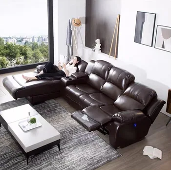 

High Quality Apartment Furnitures Leather Corner Recliner Sofa Cum Bed,CBMMART Manufacturer Recliner Corner Sofa