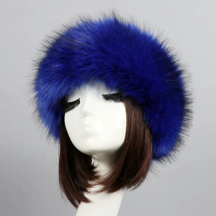 Women Thick Fluffy Plush Hat Winter Warm Soft Skiing Headband Ear Head Warmer JS25