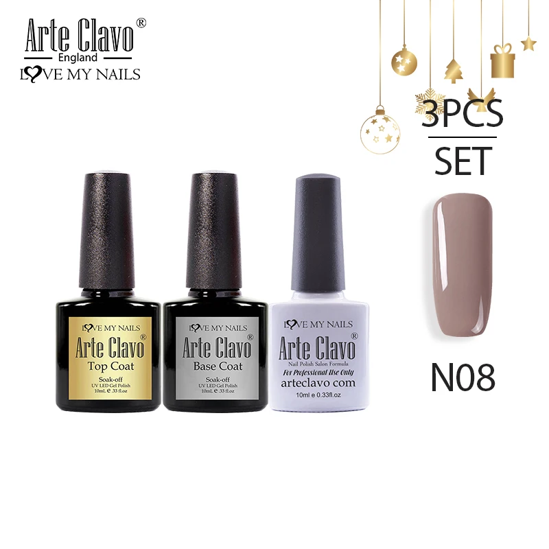 N08 Set E Clavo 3 шт./компл. Гель-лак набор для ManicureSemi постоянного лаки для ногтей замочить от УФ-светодиодный ногти гель лак для ногтей маникюр - Цвет: N08 Set