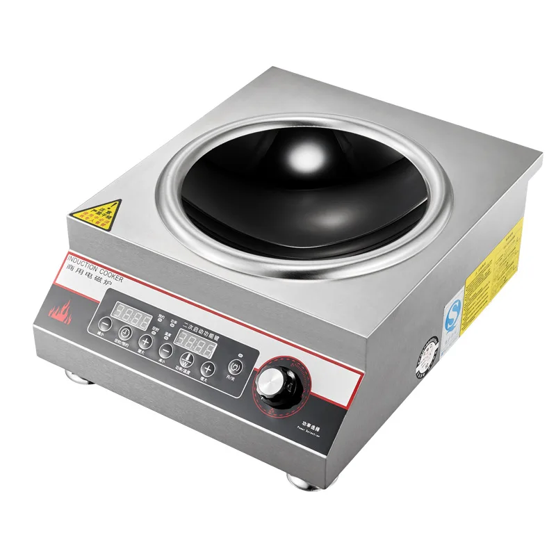 Commercial Induction Cooker 5000w Concave 380V High Power Hotel Canteen Electric Frying Stove Table Cauldron Cooking Appliances commercial induction cooker flat 3500w high power stir frying household commercial stir frying stove 5000w rotary open hearth