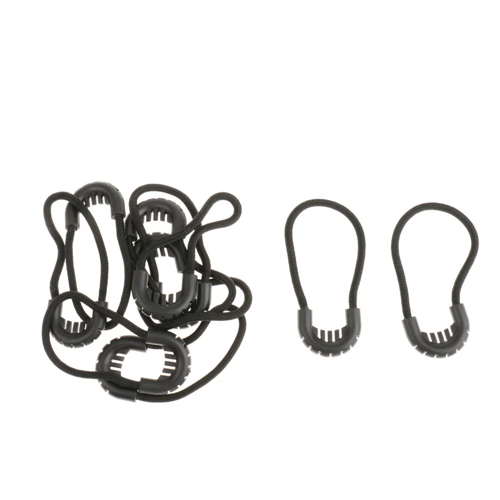 10x Zipper Pulls Cord Rope Ends Lock Zip Slider Replacement Fastener Loops For Clothing/Bags Apparel Accessories - 3 Colors