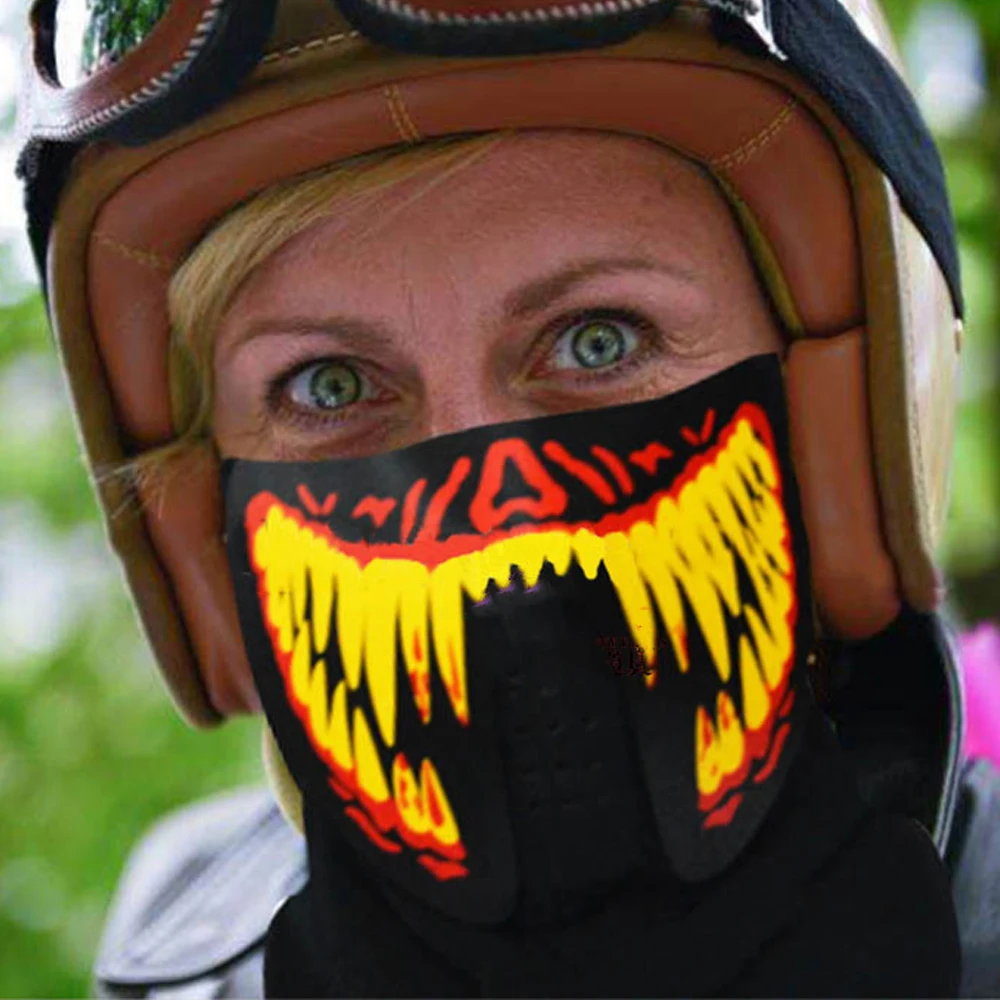 Светодиодная музыкальная маска на Хэллоуин Рождество вечеринку светящаяся