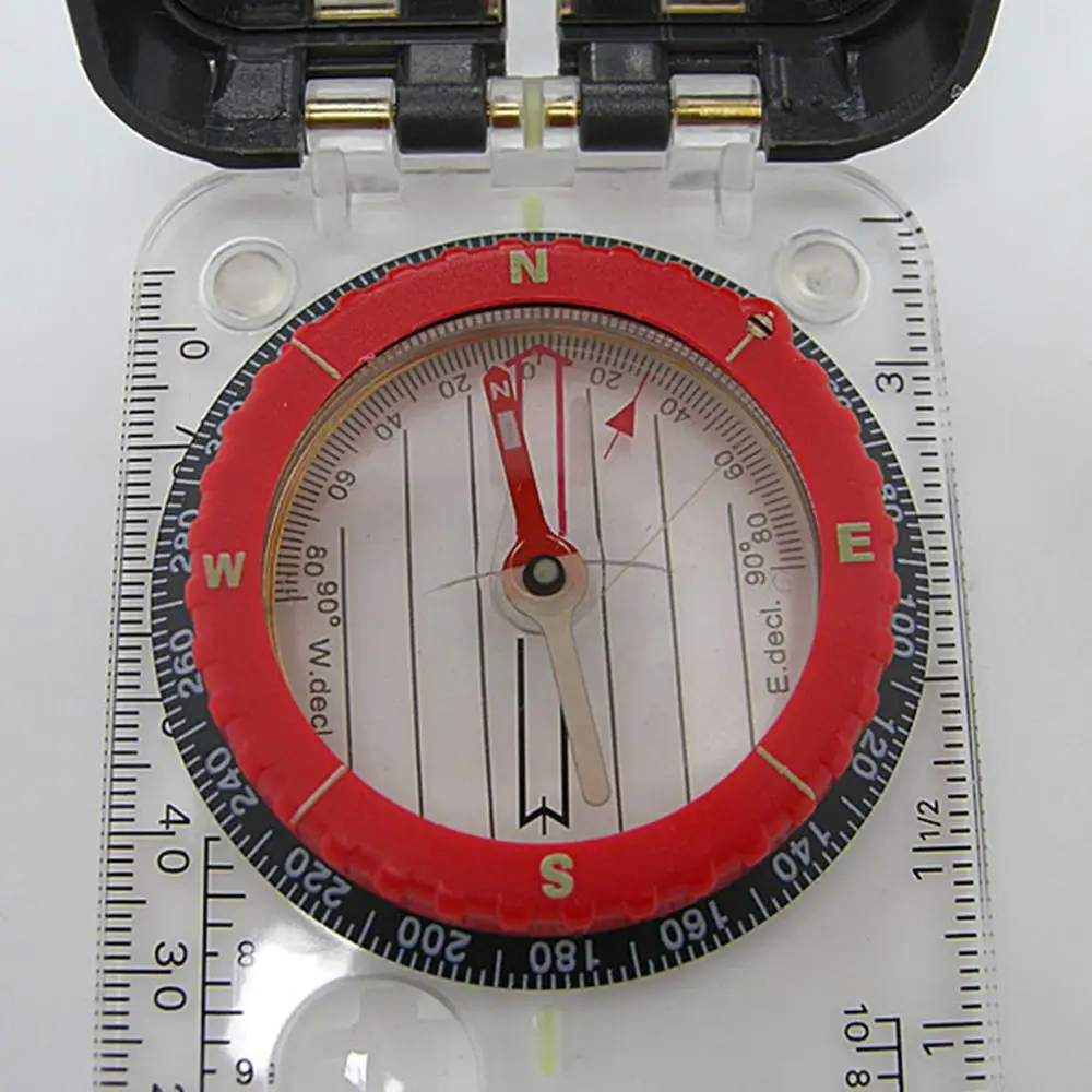 Прочная акриловая линейка увеличительное зеркало компас шнурок водонепроницаемый Карманный Размер Открытый Кемпинг Туризм Портативный Приключения выживания