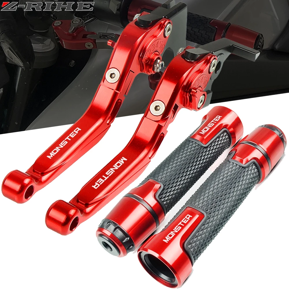DUCATI Monster 오토바이 레이싱 그립, 핸들 그립 브레이크 레버 클러치 몬스터 로고 821 695 696 797 1200S 1200 1100