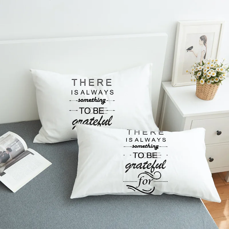 Custom Letter Pillow Case Pillowcase 50x70 50X90CM Decorative Pillow Cover Bedding for Hotel Wedding White Black Gray