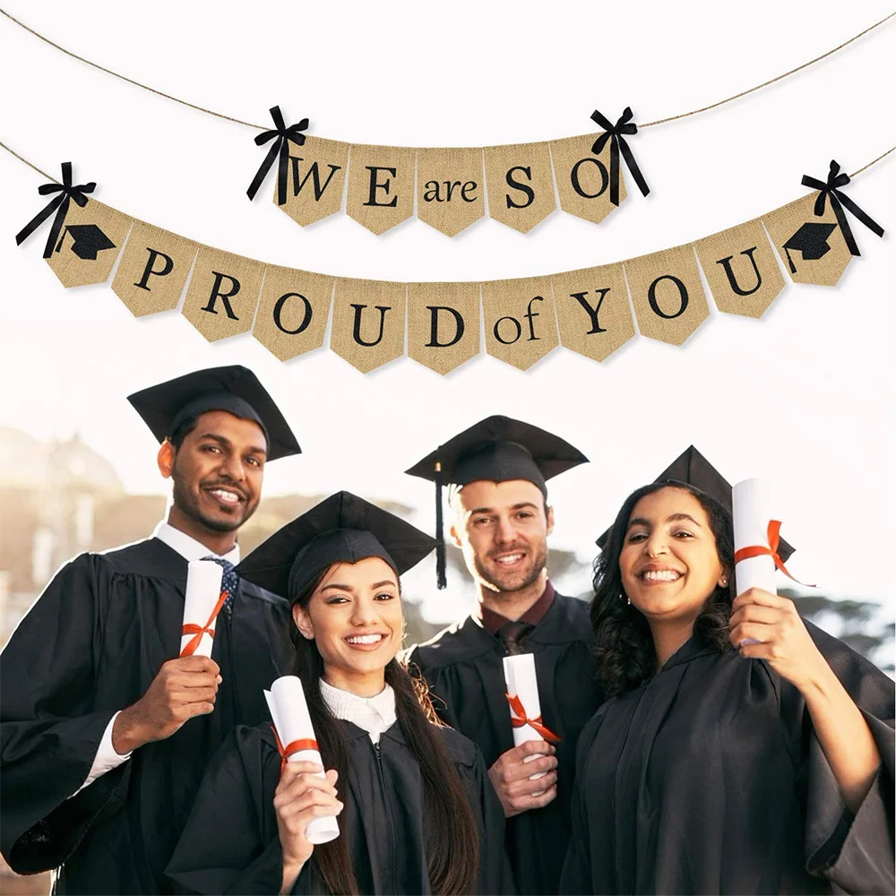 

Burlap We are So Proud of You-country vintage graduation banner | 2020 graduation party supplies graduation decorations | perfec