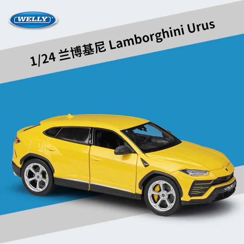 Welly 1:24 Lamborghini Urus внедорожник внедорожный автомобиль моделирование сплав модель автомобиля коллекционные подарки игрушка - Цвет: Цвет: желтый