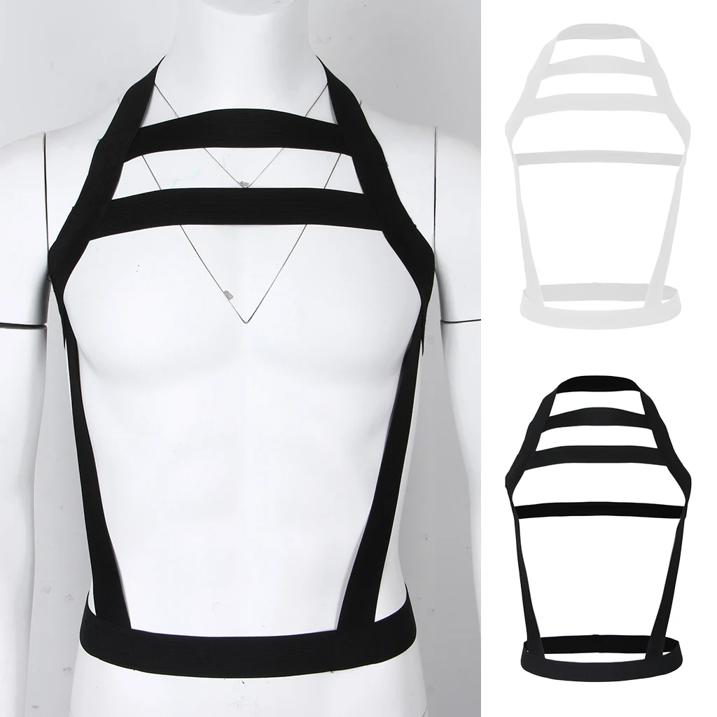 Men's Hollow Out Halter Elastic Body Waist Chest Strap Harness Bandage
