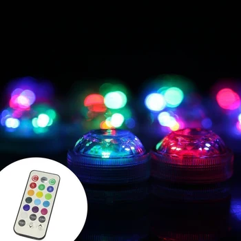 

10pcs Battery Submersible LED Lights Waterproof Underwater Night Lamp Remote Controller Tea Light Vase Weeding Party Decor Light