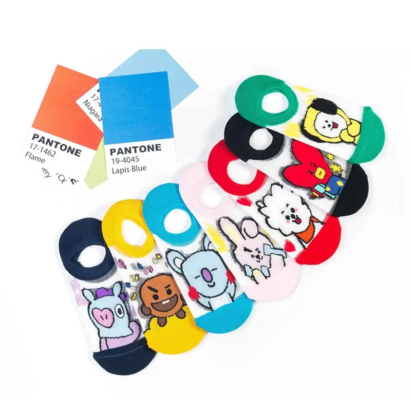 

Funny Socks No Slip Woman Invisible Socks Cotton Cartoon Transparent Socks Cute Happy Socks Summer Ultra-Thin Comfortable