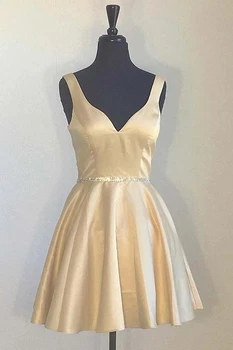 

Charming A-line Zipper Back Homecoming Party Dress with Beads