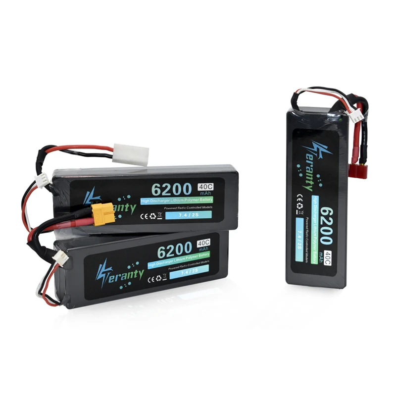 2s 6200mAh 7,4 v Lipo аккумулятор для радиоуправляемого дрона вертолета автомобиля лодки квадрокоптера Запчасти T/XT60 штекер 40C 7,4 v литий-полимерный аккумулятор
