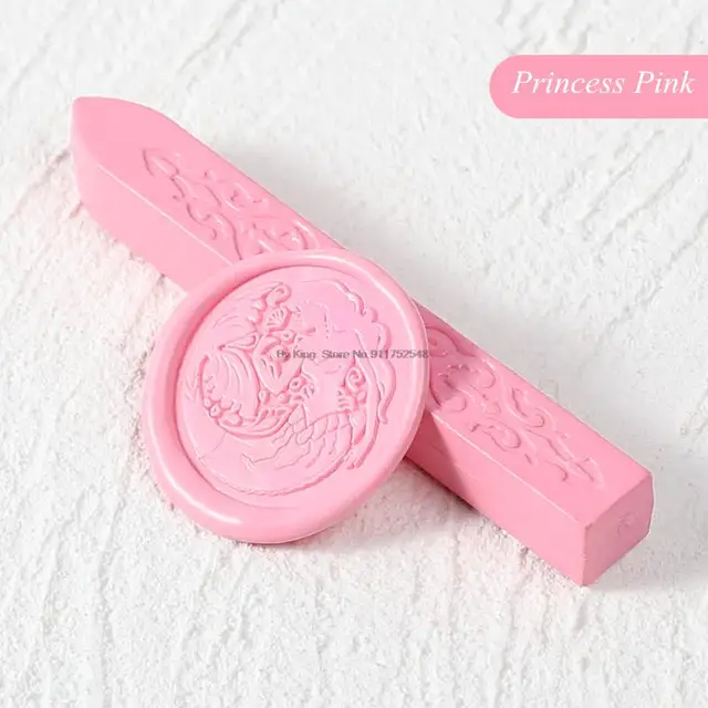 24 Colors Flower Seal Wax DIY Card Invitations Envelope Retro Wax Seal Stamp Wax Seal Magic Arrow Pattern Wax Stick With Wick Princess Pink
