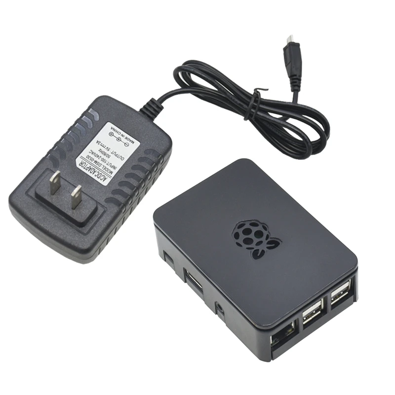 Для Raspberry Pi 3 Model B+(Plus)+ Abs чехол+ 5V 3A Мощность адаптер с поддержкой Wi-Fi и Bluetooth Декодер каналов кабельного телевидения штепсельная вилка стандарта США