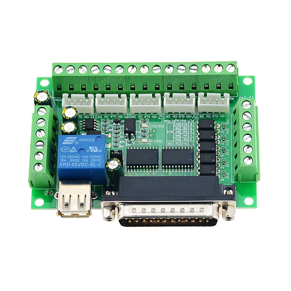 1 шт. зеленый MACH3 гравировальный станок 5 оси ЧПУ Breakout Board с оптической муфтой для шагового двигателя контроллер привода