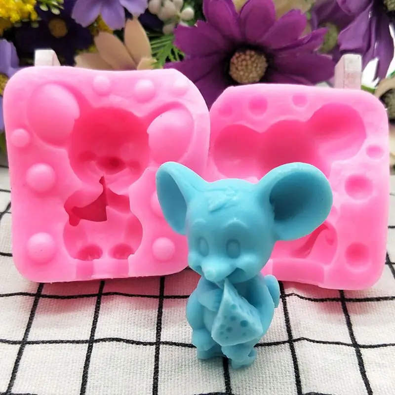 3D маленькая мышь мусс торты силиконовые формы DIY свеча для украшения торта формы