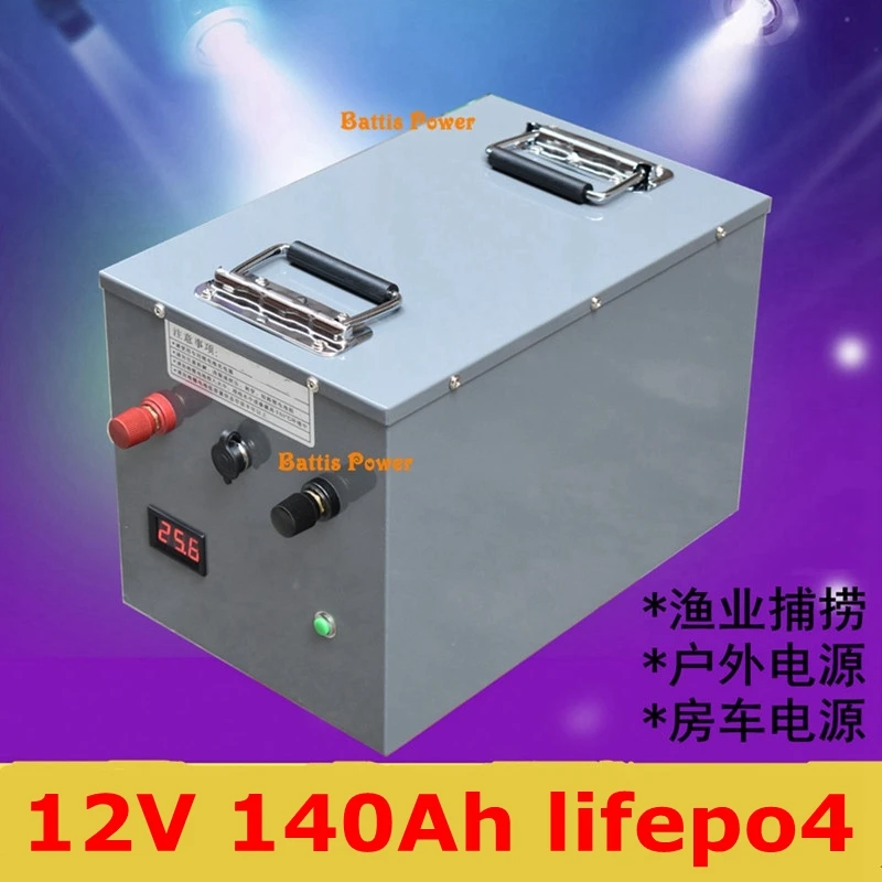 Портативный водонепроницаемый Lifepo4 12 В 140AH литиевый аккумулятор BMS 4S Аккумулятор